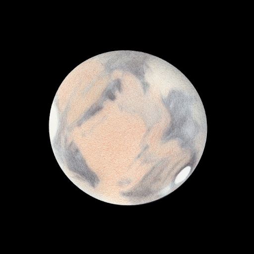 Illustration of Mars using a 400 mm telescope