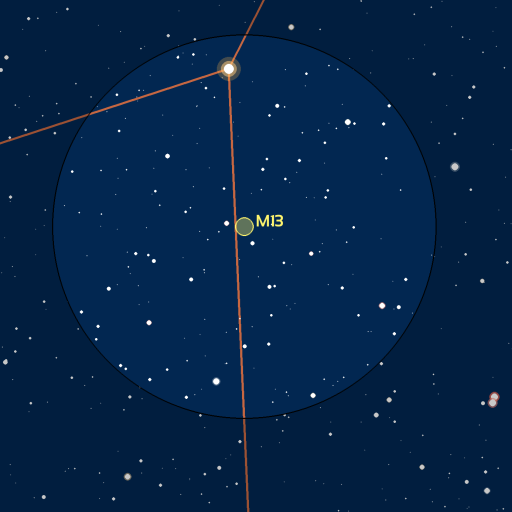 carte du ciel M13