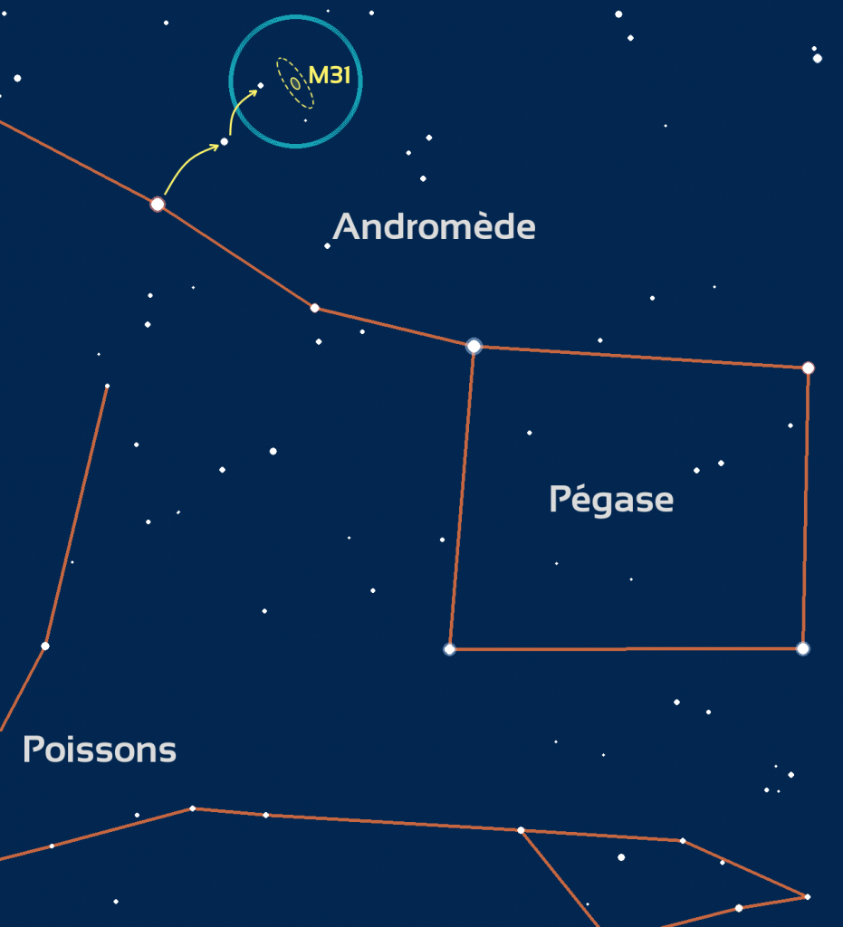 Carte du ciel constellation pégase