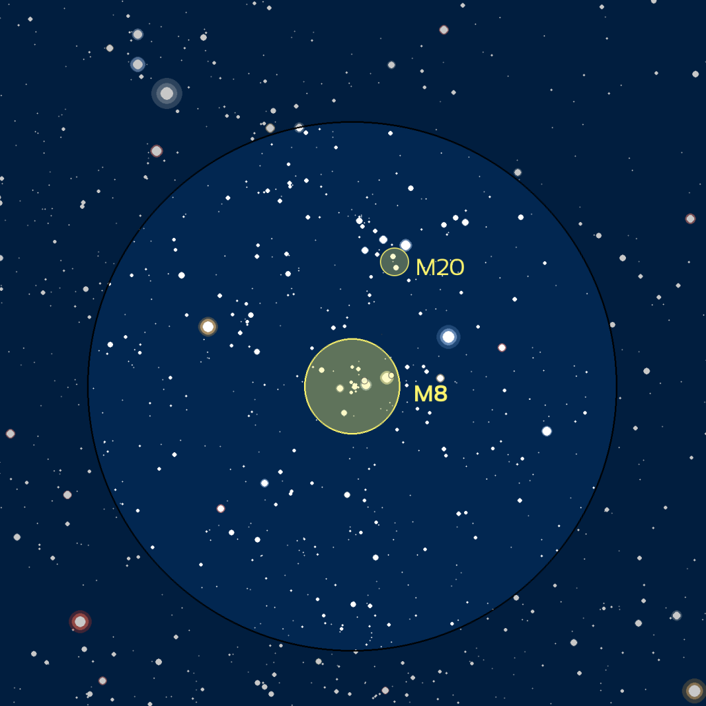 Carte du ciel de M8 et M20