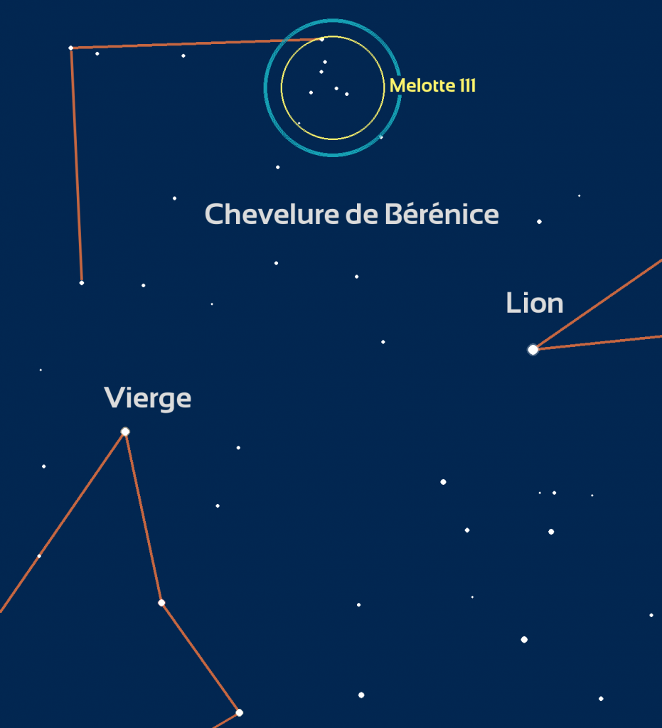 Carte de repérage de la constellation de la Chevelure de Bérénice