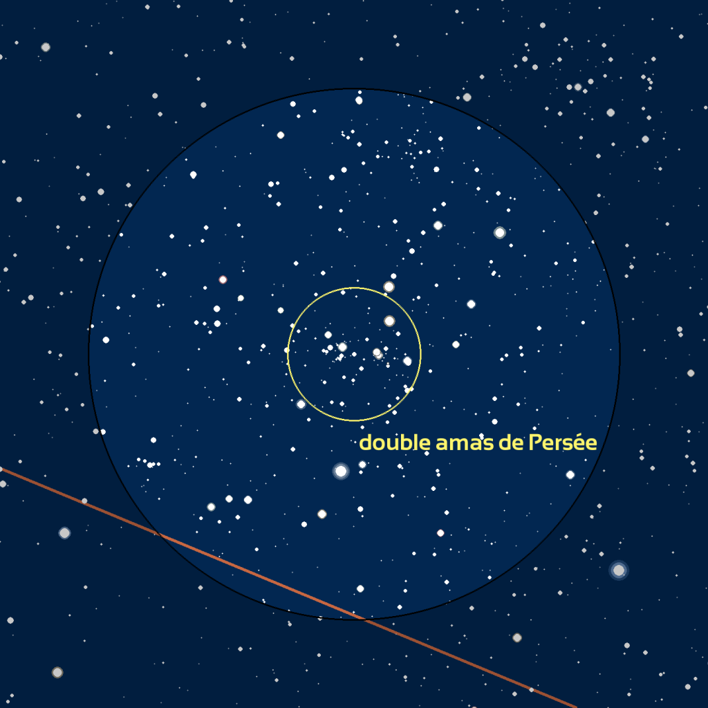 Carte du ciel du double amas de Persée