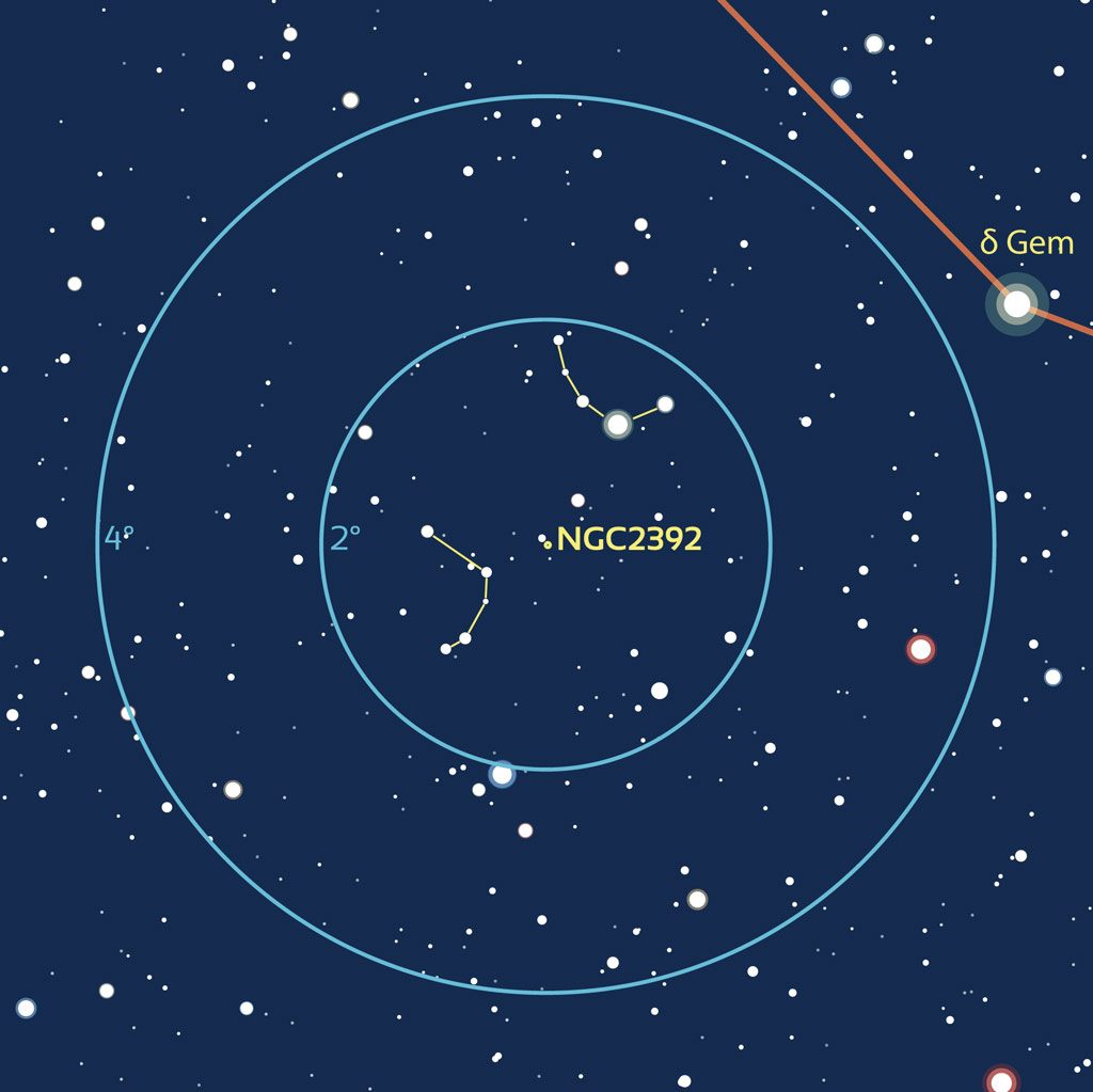 Carte zoom de repérage pour NGC2392
