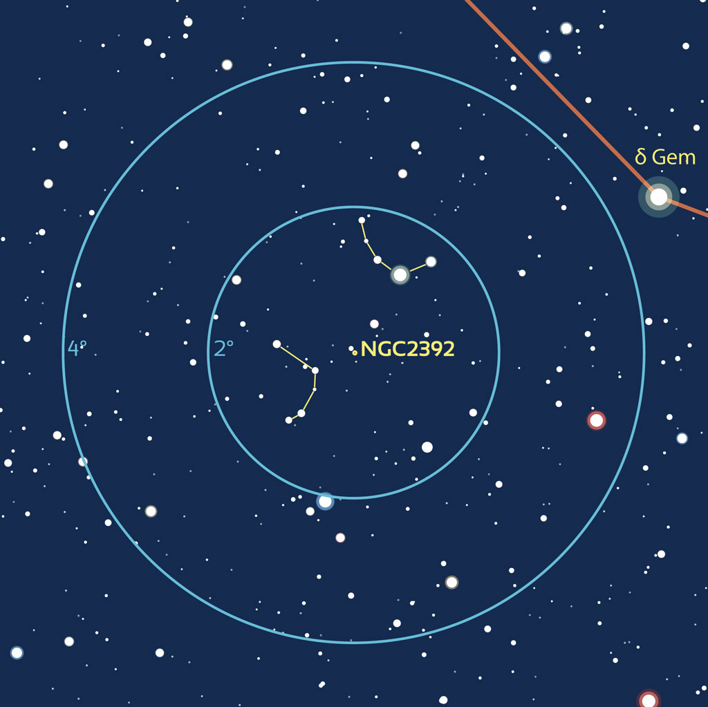 Carte zoom de repérage pour NGC2392