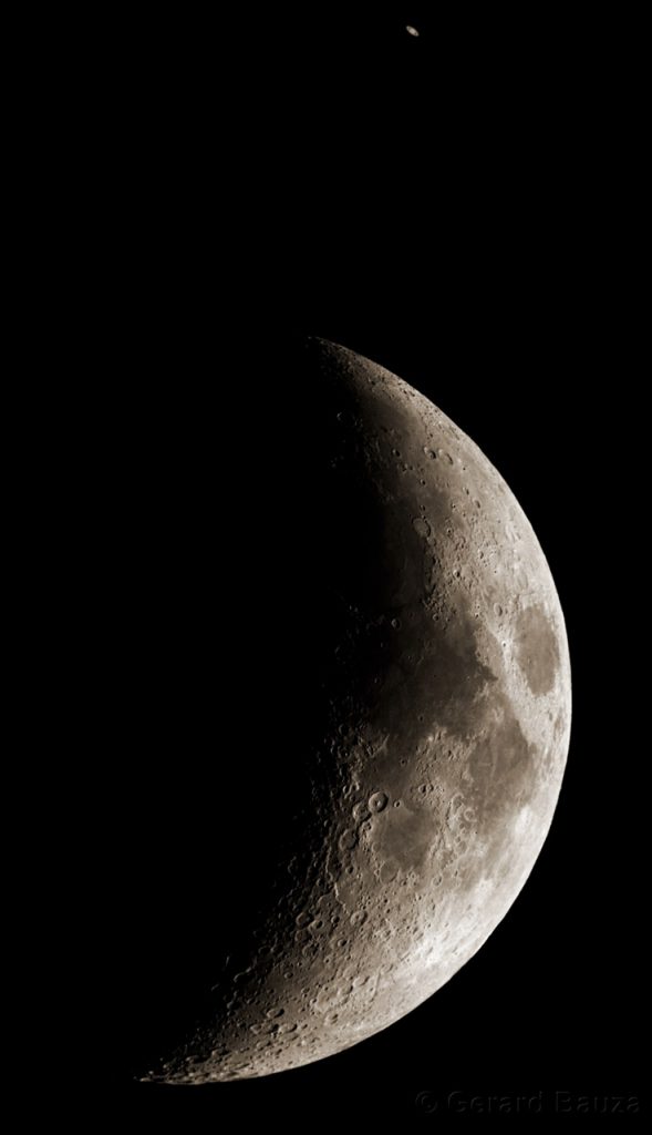 Photo du rapprochement Lune Saturne le 31 août 2014.
