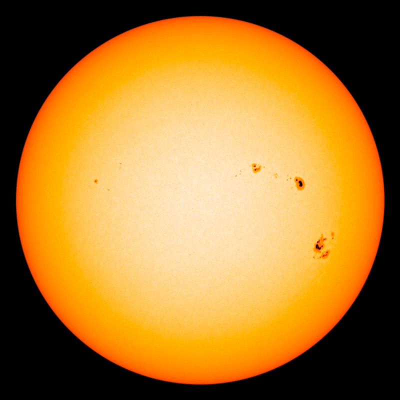 Photo showing sunspots, taken by NASA's SDO satellite