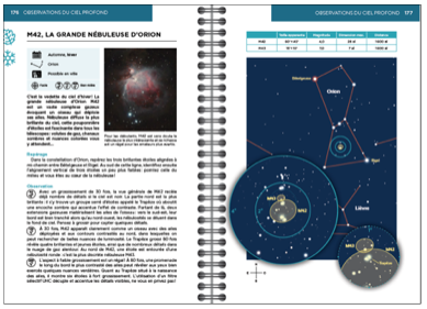 Double page extraite du livre Le Ciel au télescope, M42 La grande nébuleuse d'Orion