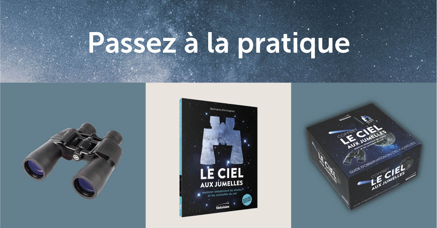 Visuel publicitaire jumelles, livre et coffret