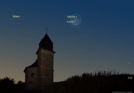 Illustration du rapprochement Jupiter Lune du 19 juillet 2022