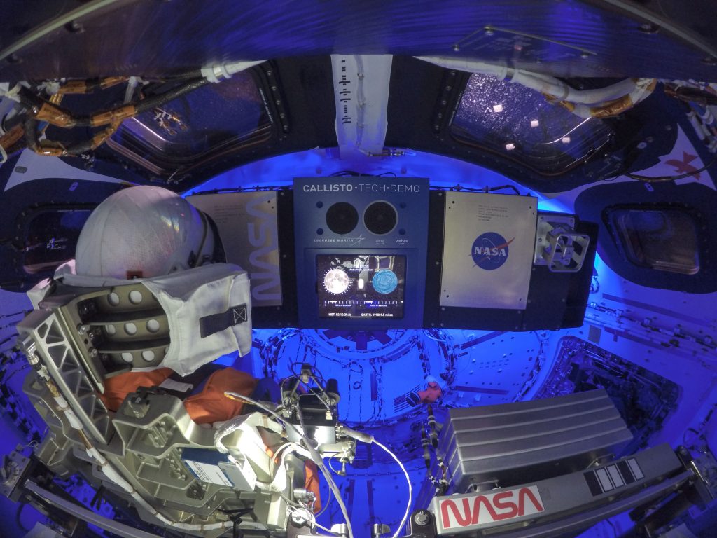 photo de l’intérieur du vaisseau Orion lors de la mission Artemis I