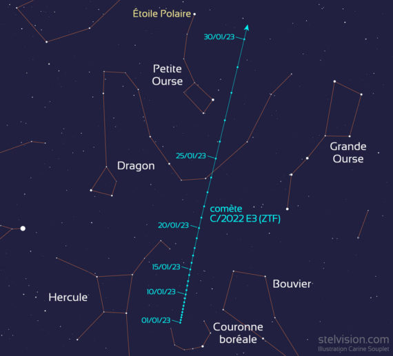 La comète C/2022 E3 (ZTF) visible aux jumelles pour débuter 2023