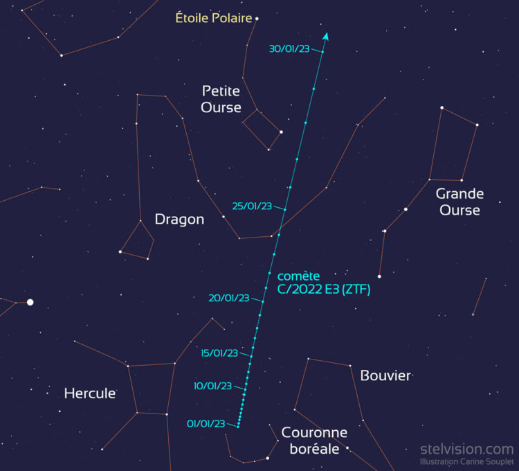 La comète C/2022 E3 (ZTF) visible aux jumelles pour débuter 2023