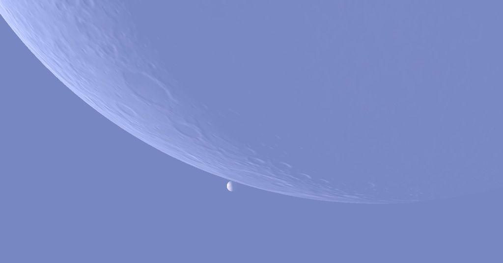 Illustration montrant la planète Vénus en quartier occultée par la Lune le 9 novembre 2023.