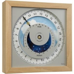 photo de l'horloge Soltime, petit modèle à accrocher ou poser, hêtre massif