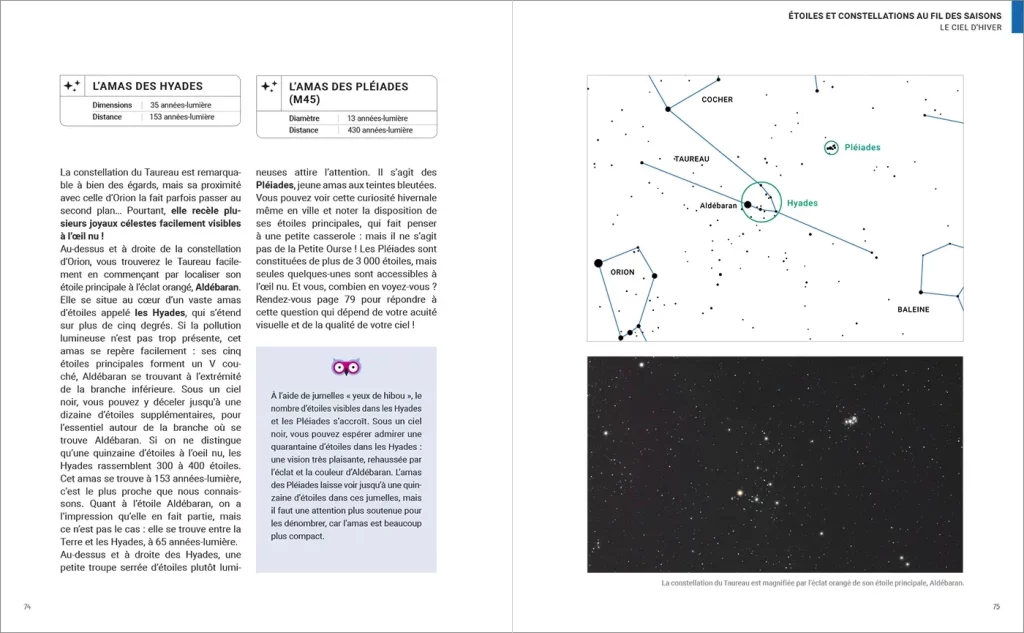 pages extraites du livre "Découvrir le ciel à l'œil nu"