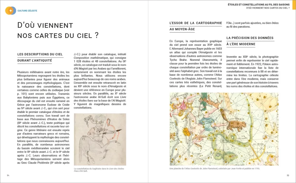 pages extraites du livre "Découvrir le ciel à l'œil nu"