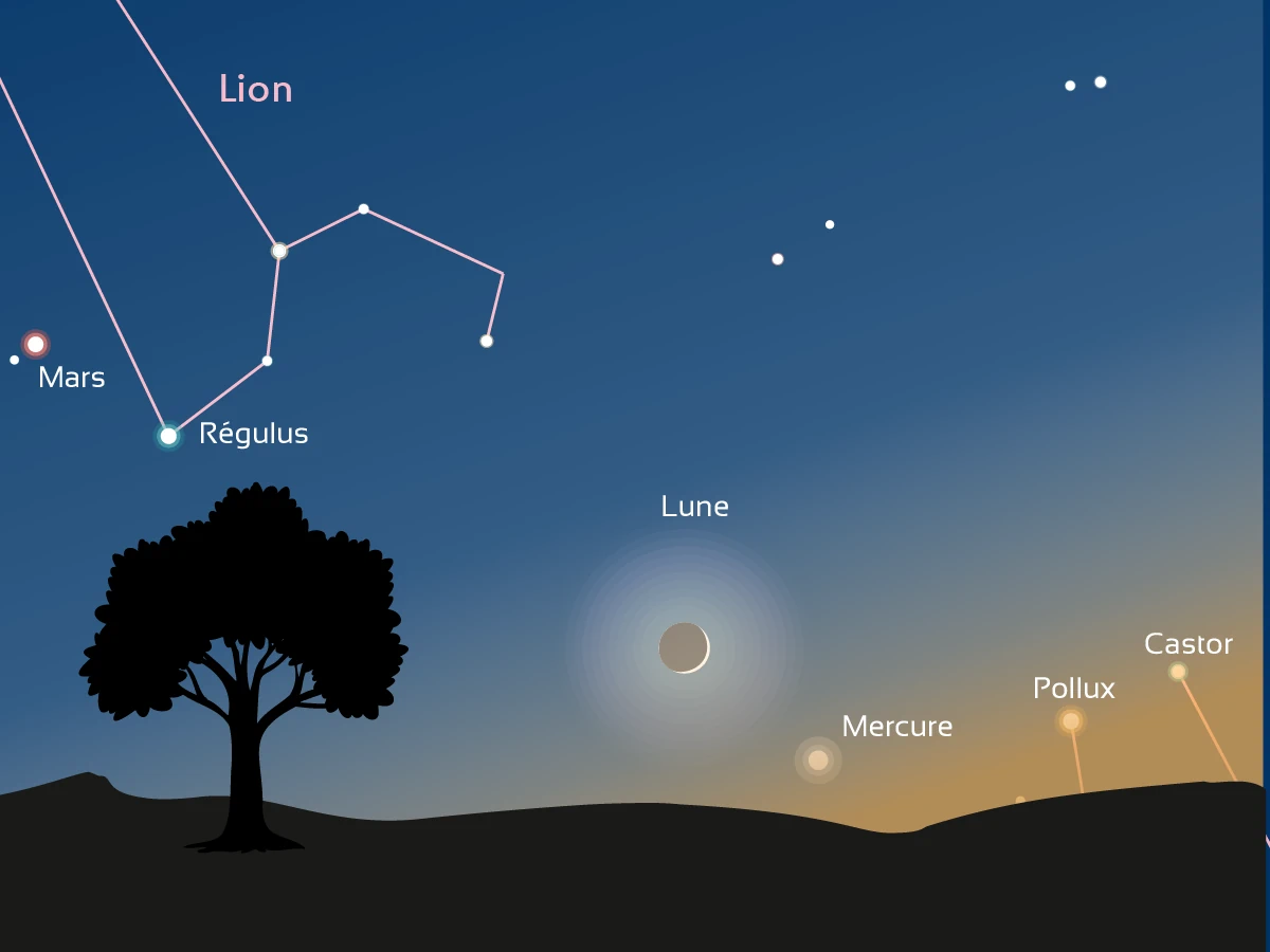 Guettez l’apparition d’un fin croissant de Lune et de Mercure au crépuscule