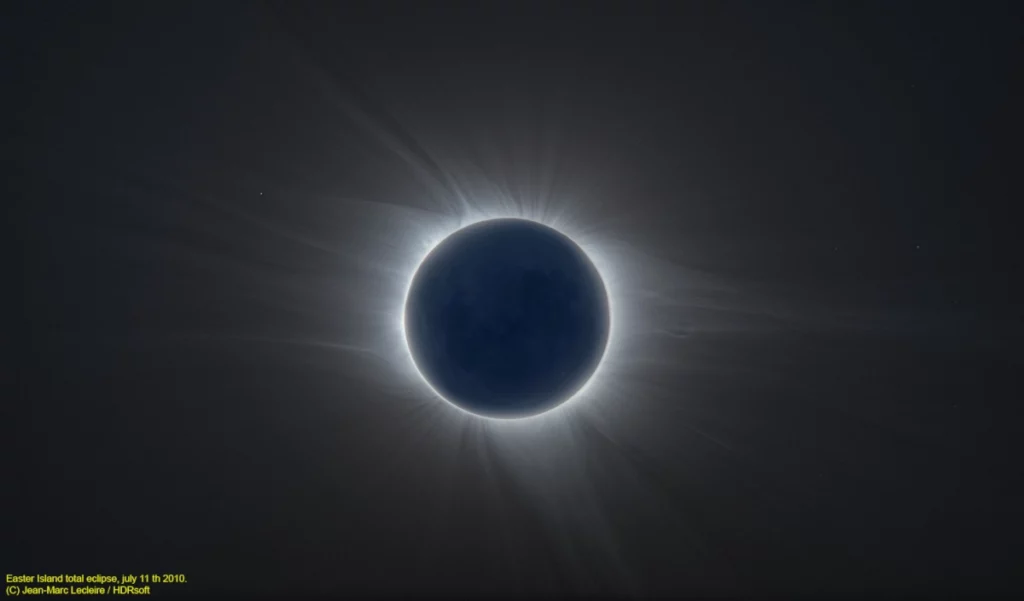 Image HDR de l'éclipse de Soleil du 11 juillet 2010. Photo : Jean-Marc Lecleire.