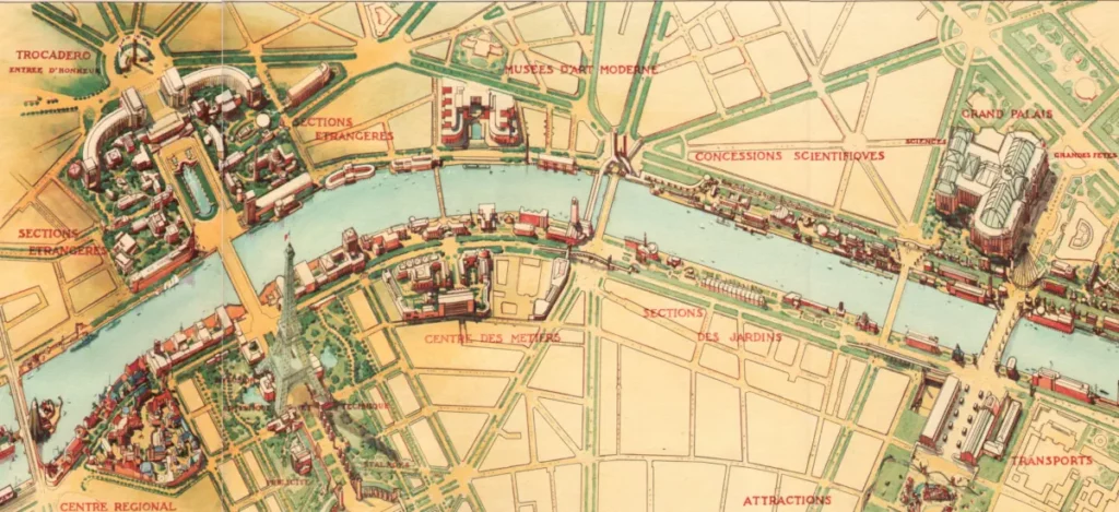 Plan général de l'Exposition universelle de 1937 (extrait).