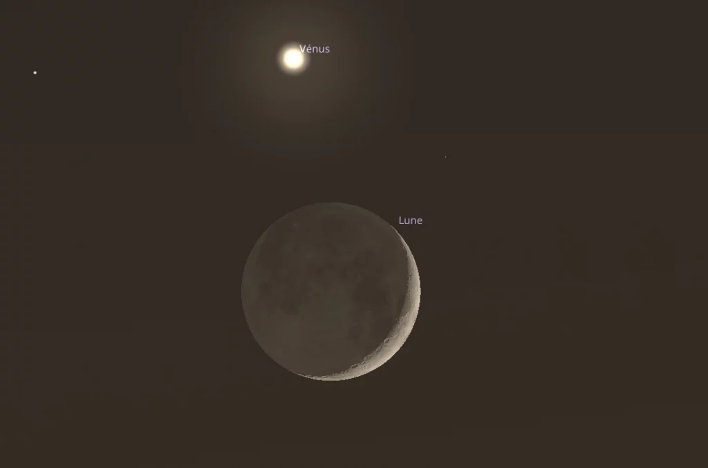 conjonction Lune-Vénus le 17 juin 2026 en début de soirée