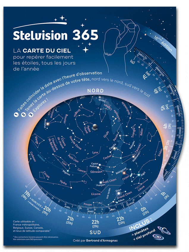 visuel promotionnel animé de la Carte du ciel Stelvision 365 édition 16 de Bertrand d'Armagnac - Copyright Stelvision