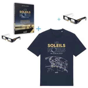 visuel Pack éclipse livre + T-shirt + lunettes Soleils noirs par Stelvision