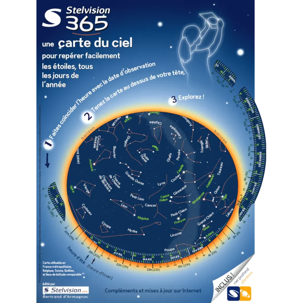 Visuel de la carte du ciel Stelvision 365, 1ère édition (2011). Copyright Stelvision / Bertrand d'Armagnac