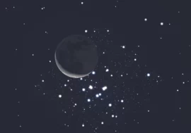 Simulation Stellarium montrant la Lune qui masse devant M44 le 8 septembre 2026.