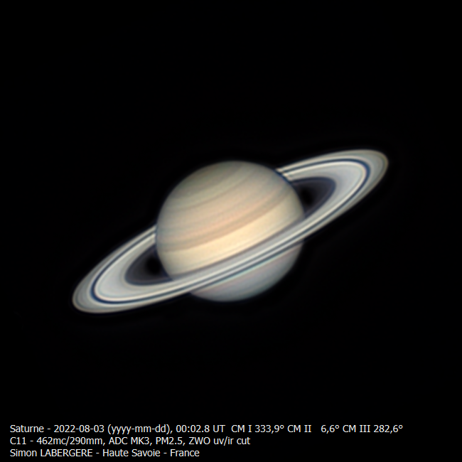 Photo Saturne du 3 aout 2022
