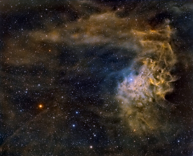 Photo IC 405 la nébuleuse de l'Etoile Flamboyante dans la constellation du Cocher