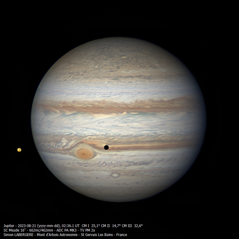 Photo Jupiter, sa GTR, Io et son Ombre