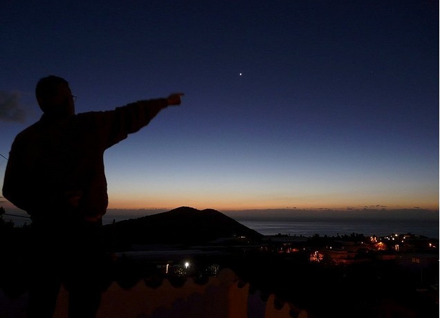 photo crépuscule nuit étoilée