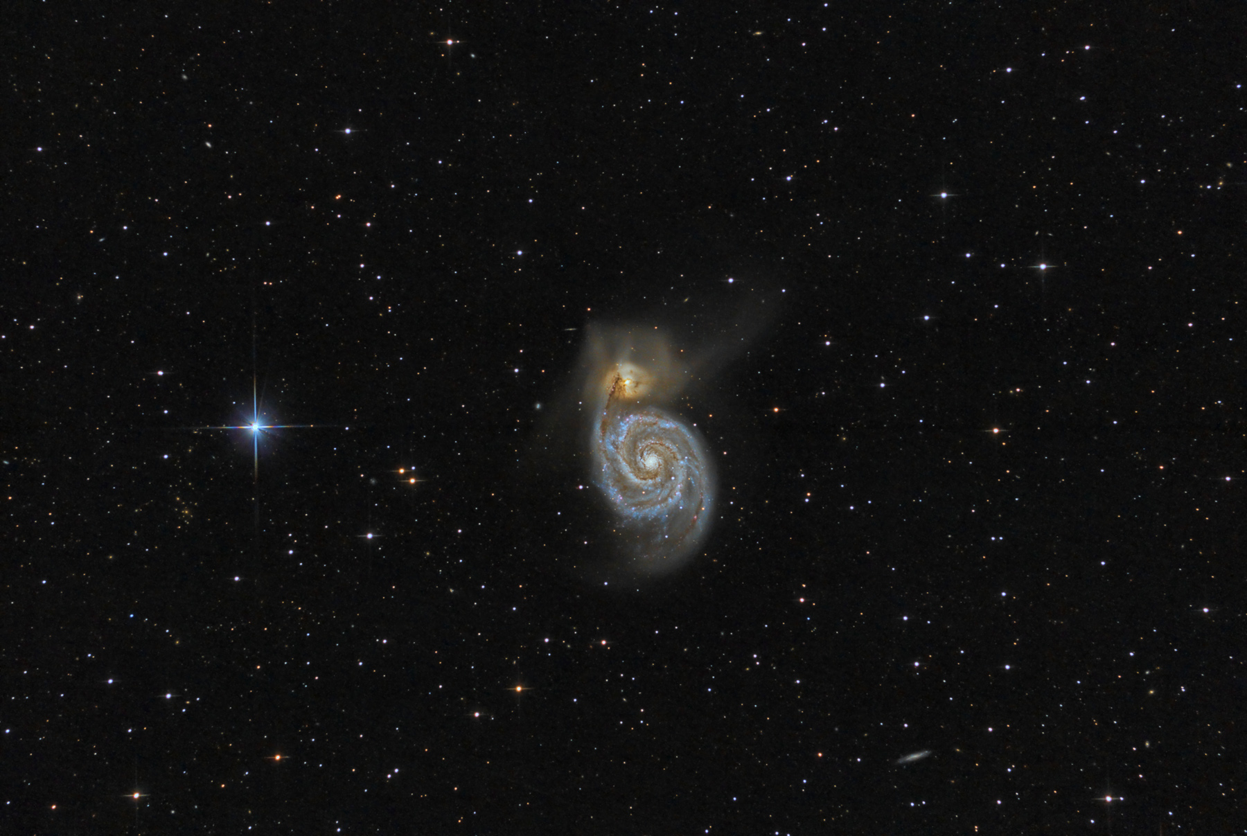 M51, galaxie du tourbillon prise au plateau de Beille