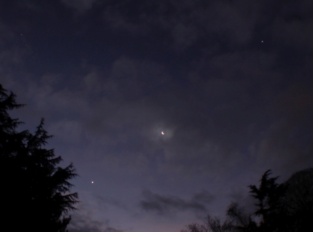 Lune, Vénus et Jupiter