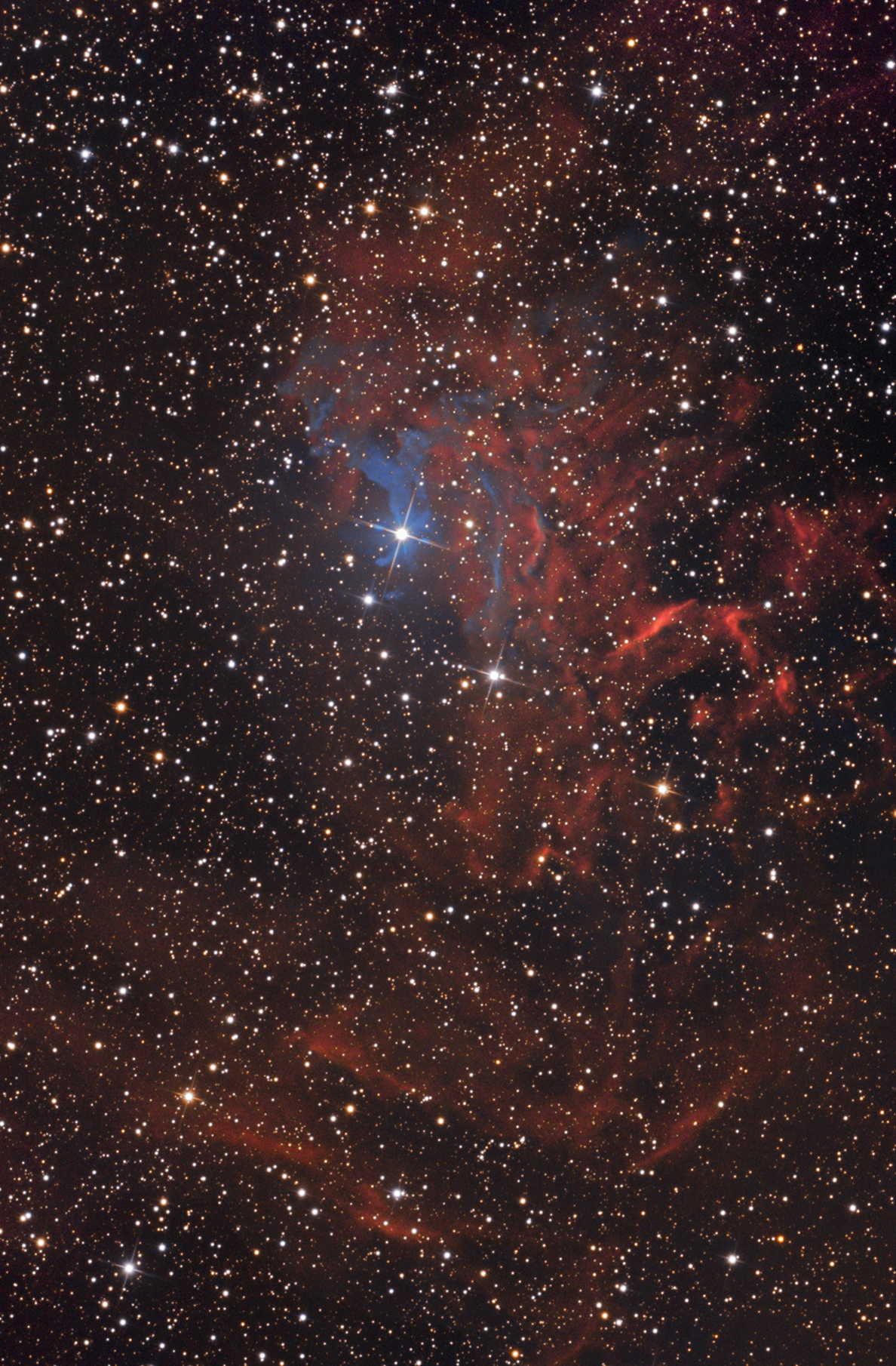 IC405, la nébuleuse de l'étoile Flamboyante.