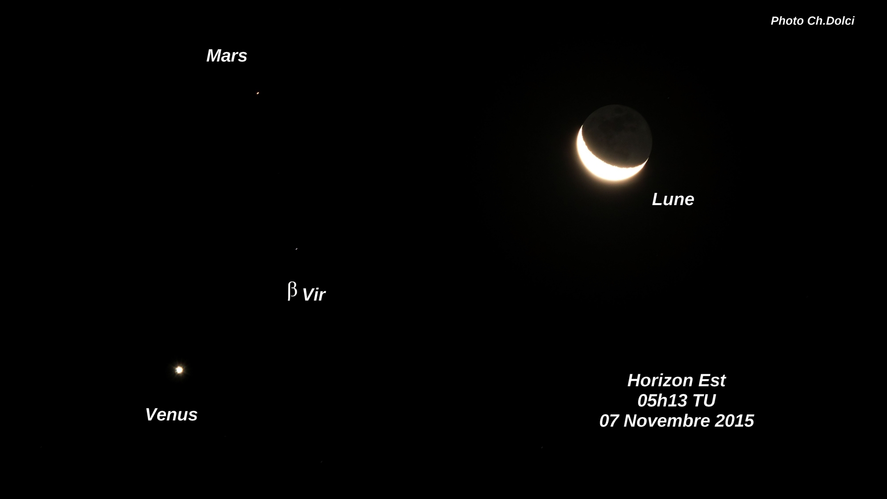 Rapprochement Lune-Vénus-Mars du 07 Novembre 2015
