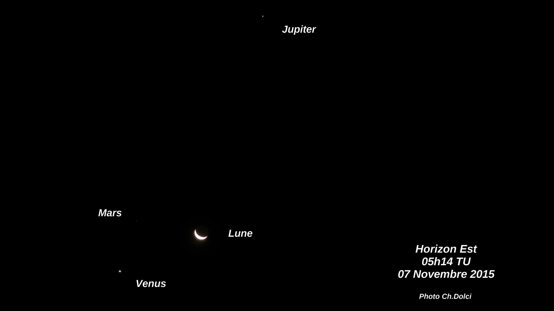 Rapprochement Lune - Vénus - Mars du 07 Novembre 2015