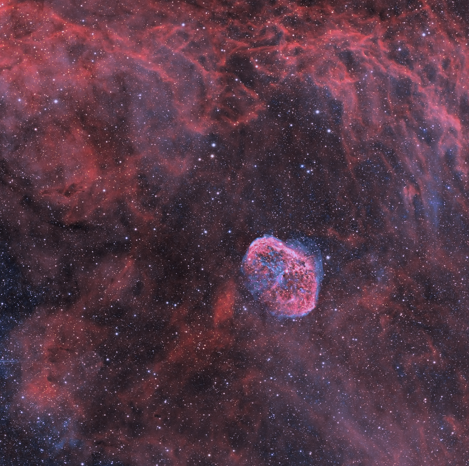 NGC 6888 - La nébuleuse du croissant et de la bulle de savon version HaOO