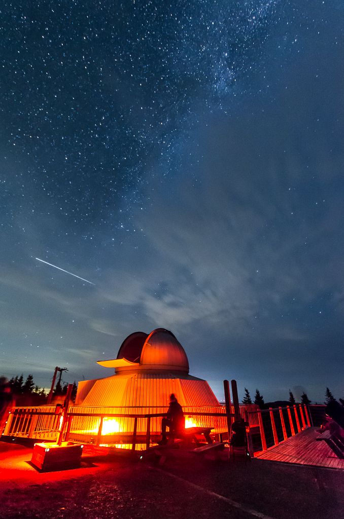 ISS et l'observatoire du Mont-Mégantic. Québec, Canada. 
